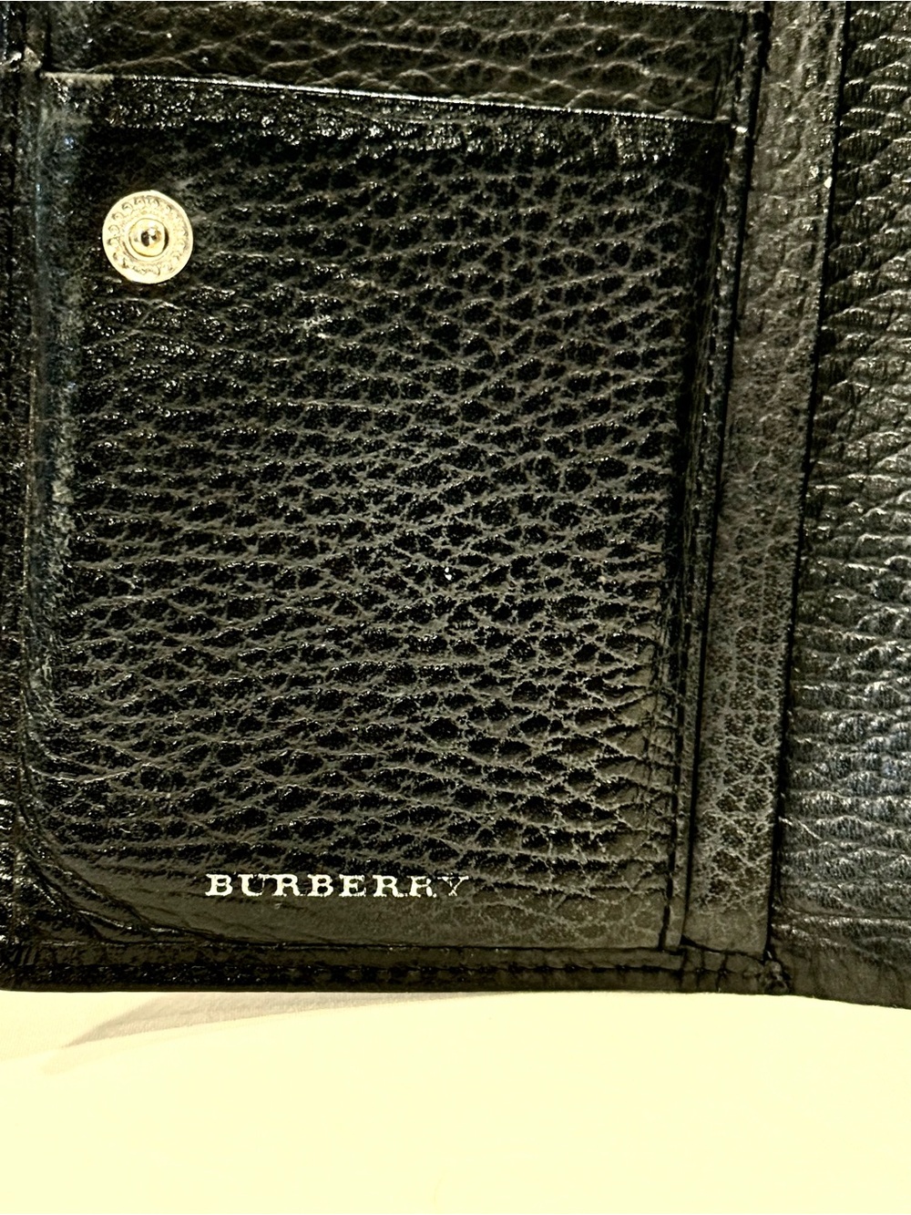 Vintage Burberry Black Pebbled Leather Women’s Wallet - Picture 9 of 13